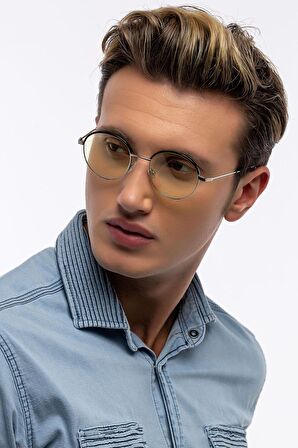 Brody  Erkek Gümüş Çerçeveli Mavi Işık Korumalı Ekran Koruyucu Gözlük