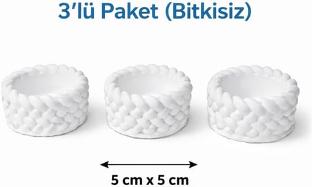 3’lü Mini Saksı Seti 5 cm – El Yapımı Dekoratif Beton Saksı | Küçük Sukulent Saksısı, Masa &amp; Raf Dekoru, Modern Minimal Tasarım (Bitki Dahil Değildir)