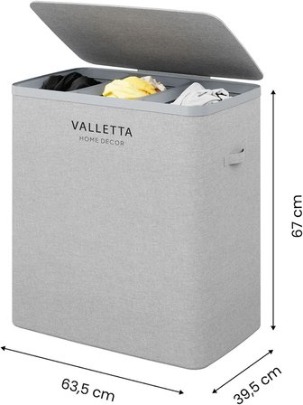 Paloma 120L Üç Yıkanabilir Bölmeli Katlanabilir Kumaş Kirli Çamaşır Sepeti Light Gray