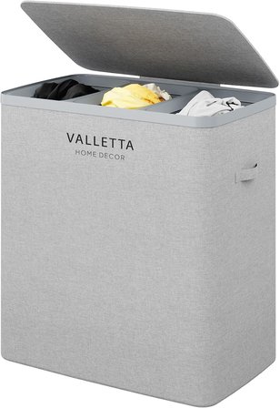 Paloma 120L Üç Yıkanabilir Bölmeli Katlanabilir Kumaş Kirli Çamaşır Sepeti Light Gray