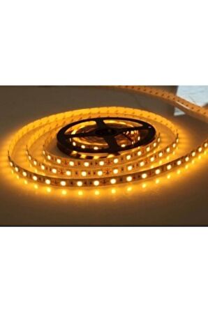 İç Mekan 5050 3 Çipli Silikonsuz 5 Metre Şerit Led Amber