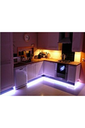 İç Mekan 5050 3 Çipli Silikonsuz 5 Metre Şerit Led Amber