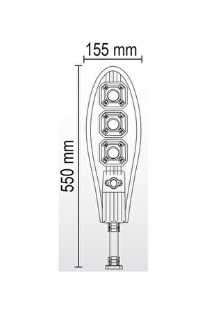 90W Solar Sokak Armatürü 6500k beyaz Işık