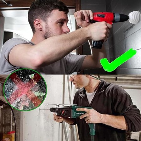 2 Adet Matkap Ucu Toz Toplama Tutucu Esnek Akordiyon Körük, Standart matkap uçları ve darbeli matkaplar ile uyumlu