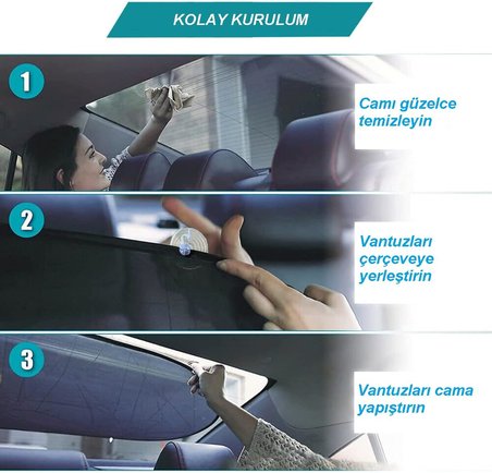 Araç Arka Cam Için Vantuzlu Güneşlik Perde Araba Oto Araç Perdesi