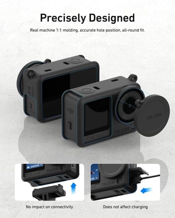 DJI Osmo Action 6 için silikon kılıf, siyah