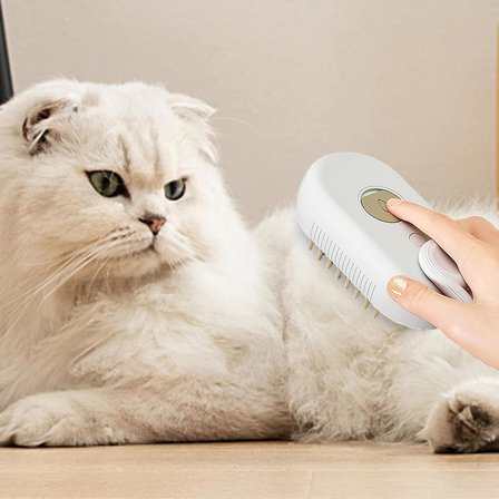 1/2 adet buharlı kedi fırçası, buharlı kedi tarağı, buharlı köpek fırçası, kendi kendini temizleyen buharlı kedi fırçası, 3'ü 1 arada kedi bakım fırçası, kedi ve köpekler için evcil hayvan tüyü alma