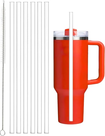 Yenigeldi Stanley Quencher 30/40 Oz Uyumlu Yedek Pipet Seti, 6 Adet Pipet ve 1 Temizleme Fırçası, BPA İçermez