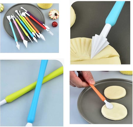 Profesyonel Pasta Süsleme Seti,18 Parça, Renkli Dekorasyon Marzipan Set Kalemi, Krema Sıkma Torbası, Spatula, Hamur Şekillendirici,Pasta Süsleme Araçları Trapez Spatula Pasta Aksesuarı Pasta Kiti