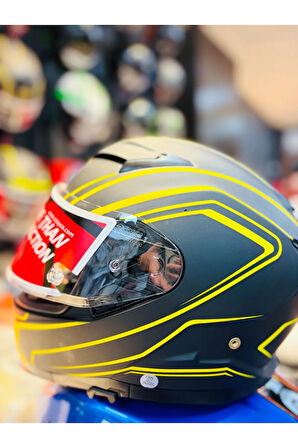 FF-871 FLASH FULLFACE GÜNEŞ VİZÖRLÜ MOTOSİKLET KASKI (SİYAH-NEON)