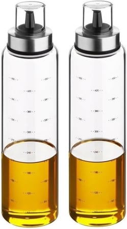 Borosilikat Cam Yağlık 500 ml Yağdanlık Sirkelik - Damlatmaz Yağlık Seti 2 Adet