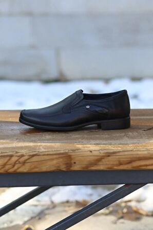 Erkek Mevsimlik Klasik Kundura Hakiki Deri  Kauççuk Taban Bağcıksız