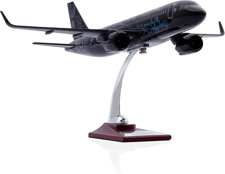 Zekupp Airbus A320, 1/100 THY Siyah Renk, Desenli Uçak Maketi (ZU-UCK0113)
