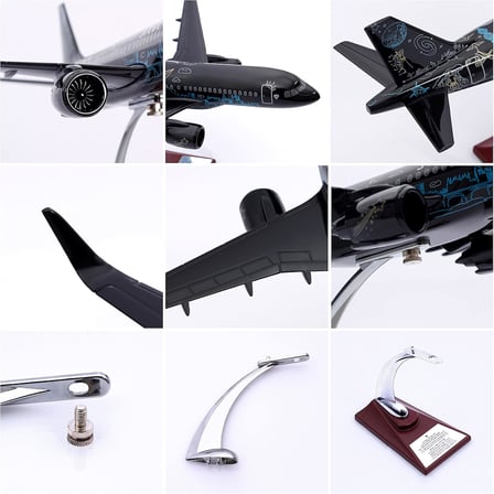 Zekupp Airbus A320, 1/100 THY Siyah Renk, Desenli Uçak Maketi (ZU-UCK0113)