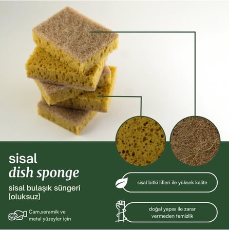 Sisal 5’li Bulaşık Süngeri Klasik Sb1001