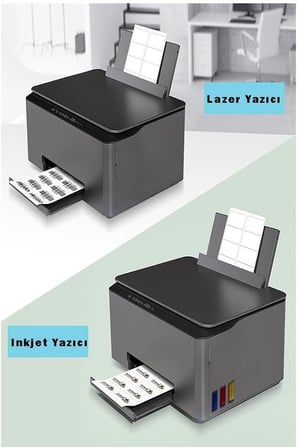 A4 Hazır Etiket 105x48 mm 10 Sayfa 1 Paket 12 li Kendinden Yapışkanlı Fotokopi Lazer İnkjet Kağıdı Yazıcılar İçin Uyumlu