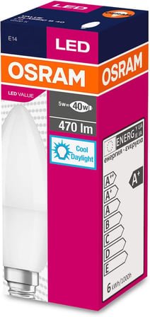 Led 10'lu Paket Mum CLB 40 5W 470 Lümen 6500 Kelvin Beyaz Işık E14 Duy Ampul