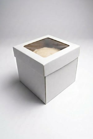 Pencereli Pasta Kutusu, 2 Adet, 30x30x20 cm, Sert Beyaz Oluklu Karton Pasta Kutusu
