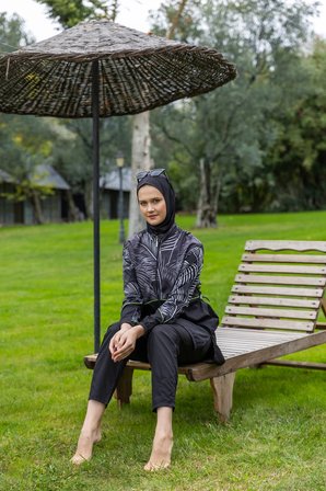 Kıl biye Süslemeli Tesettür Mayo