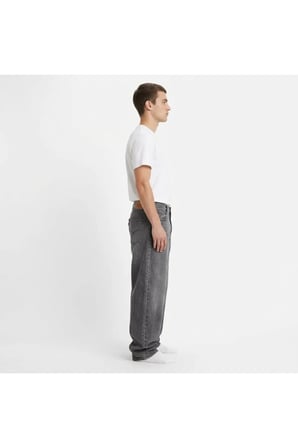 555 Pamuklu Relaxed Straight Fit Orta Bel Düz Paça premium kumaş Jeans Erkek KOT PANTOLON grey Grifüme / 38/32