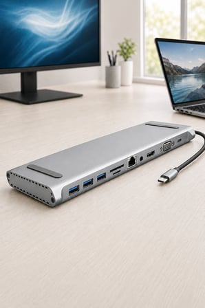 11in1 Çoklayıcı Type-C 3.1 To 4K Hdmi Vga Usb-C Ethernet USB Çoklayıcı SD Kart Okuyucu Çevirici Hub