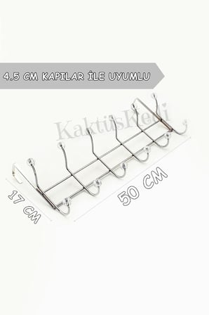 Kalın Kapılarla Uyumlu Kapı Arkası Askı 12 Kancalı Askılık Gri, 7480000717017