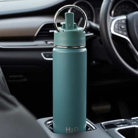 650 ml Paslanmaz Çelik Termos Matara - 4 Renk (Krem, Yeşil, Siyah, Mavi) - Sıcak ve Soğuk Tutan Sporcu Suluk ve Ofis Şişesi (YEŞİL)