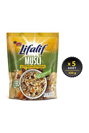 Eti Lifalif Kuru Meyveli & Fındıklı Müsli 350 g x 5 Adet
