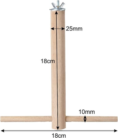 Ağaç sopalı kuş tüneği Kuş Parkuru Tünek Boy 18 cm