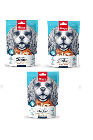 Wanpy Tavuk Sargılı Kalsiyum Kemik Köpek Ödülü 100 Gr. X 3 Adet