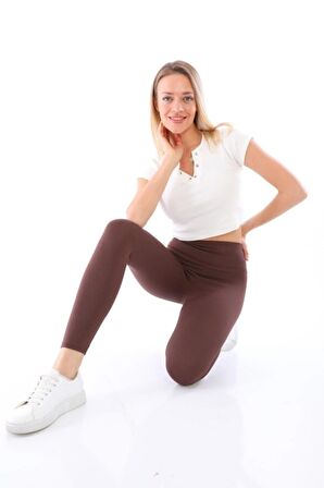 Antrasit Renk Fitilli Yüksel Bel Tayt