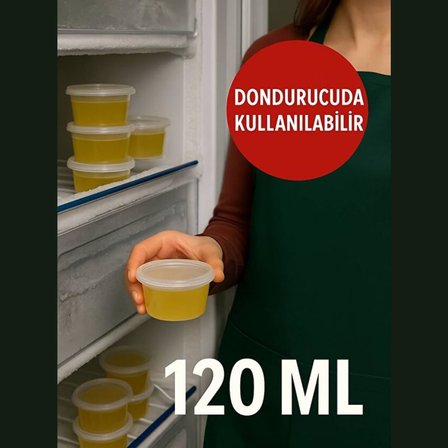 Saklama Kabı Sos 50 Adet 120 ml – 4 oz Kemik Suyu, İlik Suyu, Anne Sütü, Sos ve Püre Dondurucu Uyumlu Buzluk Kabı, Sızdırmaz Kapaklı (BPA İÇERMEZ - KALİTELİ)