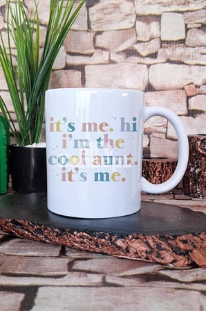 Its Me Hi I'm The Aunt Hala Teyze Hediyelik Baskılı Çay Kahve Sunum Kupa Bardak, QBM5868