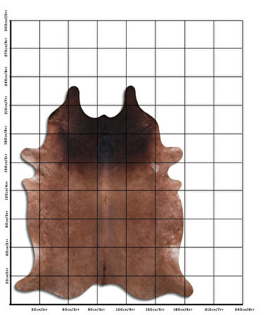 Hakiki Deri Dana Postu Düz Kahve 180 x 240 cm - 37886