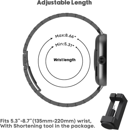 Bileklik XiaomiRedmi Watch 4 ile uyumlu, birinci sınıf paslanmaz çelik metal ayarlanabilir yedek kayış, kadın/erkek için