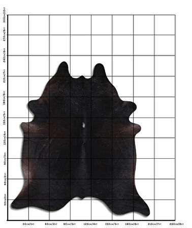 Hakiki Deri Dana Postu Düz Siyah 200 x 220 cm - 66080