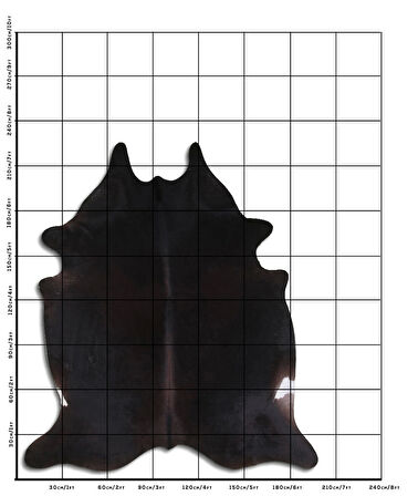 Hakiki Deri Dana Postu Düz Siyah 200 x 210 cm - 61241