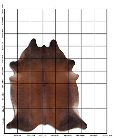 Hakiki Deri Dana Postu Düz Kahve 180 x 210 cm - 60533