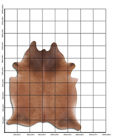 Hakiki Deri Dana Postu Düz Kahve 180 x 210 cm - 63141