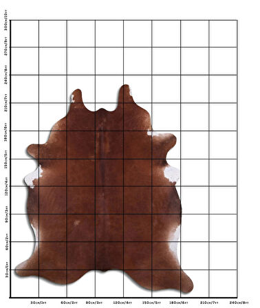 Hakiki Deri Dana Postu Düz Kahve 190 x 230 cm - 33195