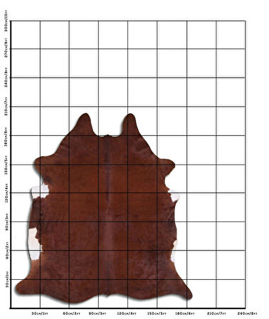 Hakiki Deri Dana Postu Düz Kahve 180 x 210 cm - 59564