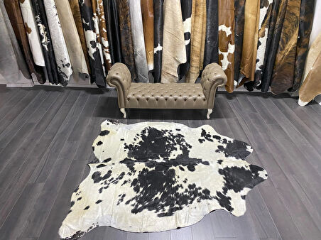 HAKİKİ DERİ DANA POSTU SİYAH - BEYAZ 195 x 225 - 0701000004