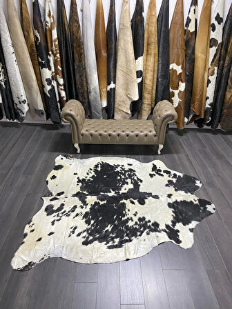 HAKİKİ DERİ DANA POSTU SİYAH - BEYAZ 195 x 225 - 0701000004