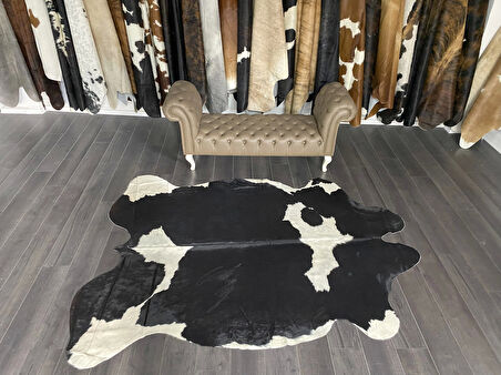 HAKİKİ DERİ DANA POSTU SİYAH - BEYAZ 190 x 245 - 0701000006