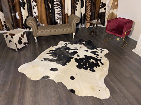 HAKİKİ DERİ DANA POSTU SİYAH - BEYAZ 200 x 225 - 0701000031