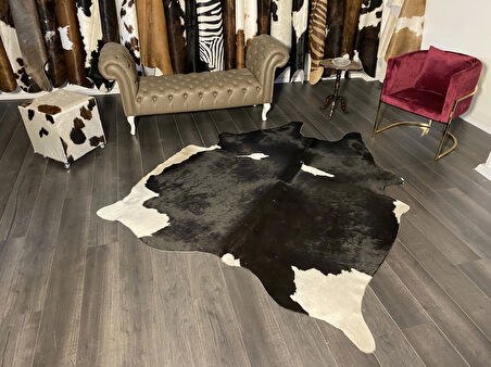 HAKİKİ DERİ DANA POSTU SİYAH - BEYAZ 195 x 230 - 0701000036