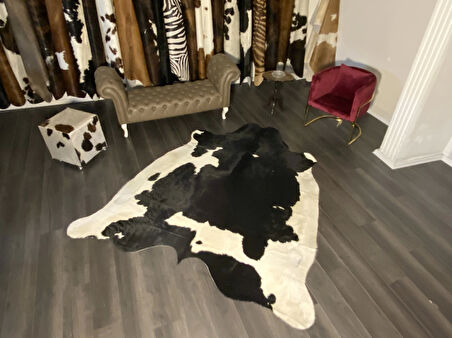 HAKİKİ DERİ DANA POSTU SİYAH - BEYAZ 215 x 255 - 0701000038