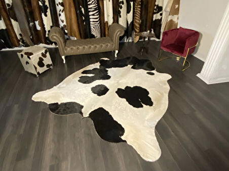 HAKİKİ DERİ DANA POSTU SİYAH - BEYAZ 225 x 255 - 0701000041