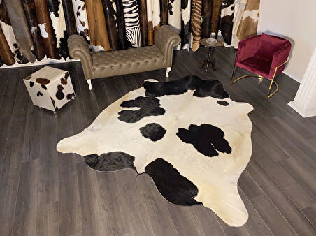 HAKİKİ DERİ DANA POSTU SİYAH - BEYAZ 225 x 255 - 0701000041