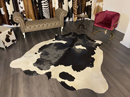 HAKİKİ DERİ DANA POSTU SİYAH - BEYAZ 210 x 225 - 0701000067